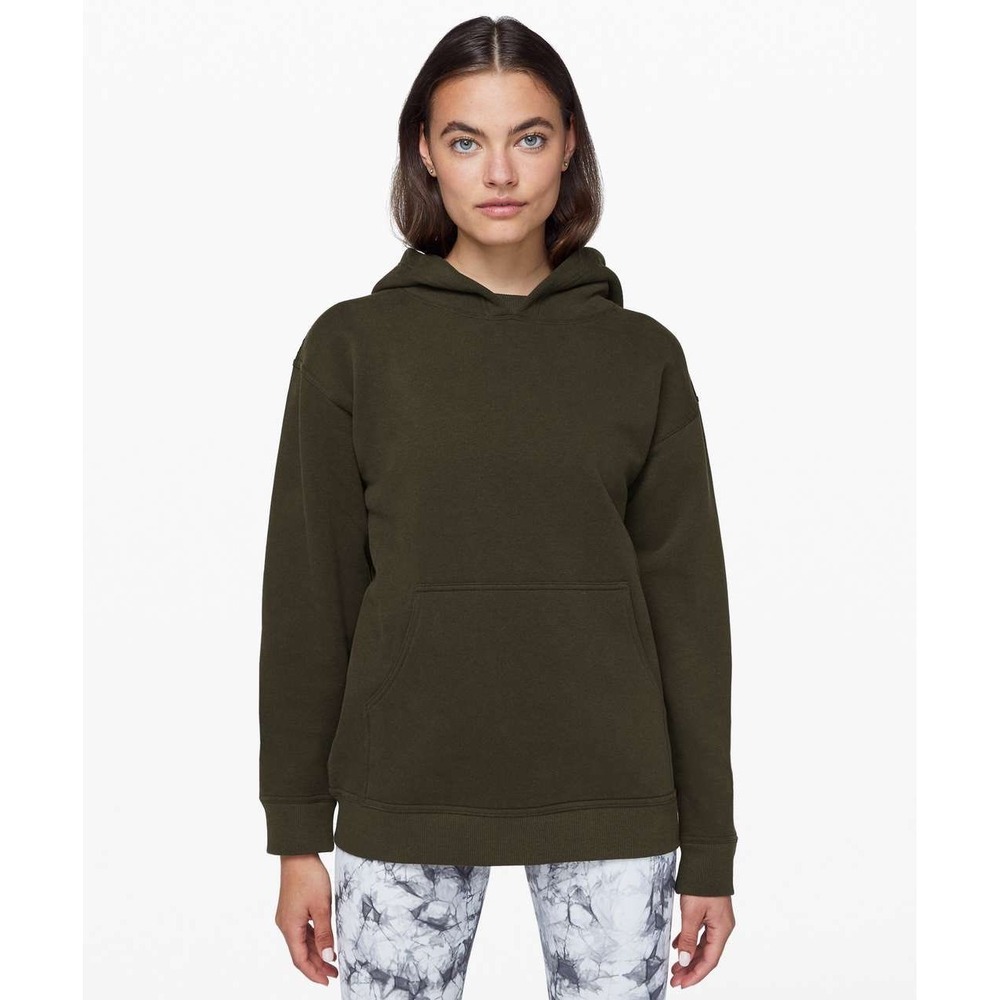 Lululemon‎ Women's All Yours Hoodie Dark Olive Green M Oversized Pullover Cozy
